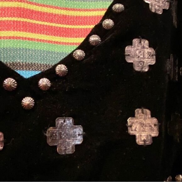 Amazing Roja Collection Serape Poncho Conchos and Studs - Picture 3 of 11